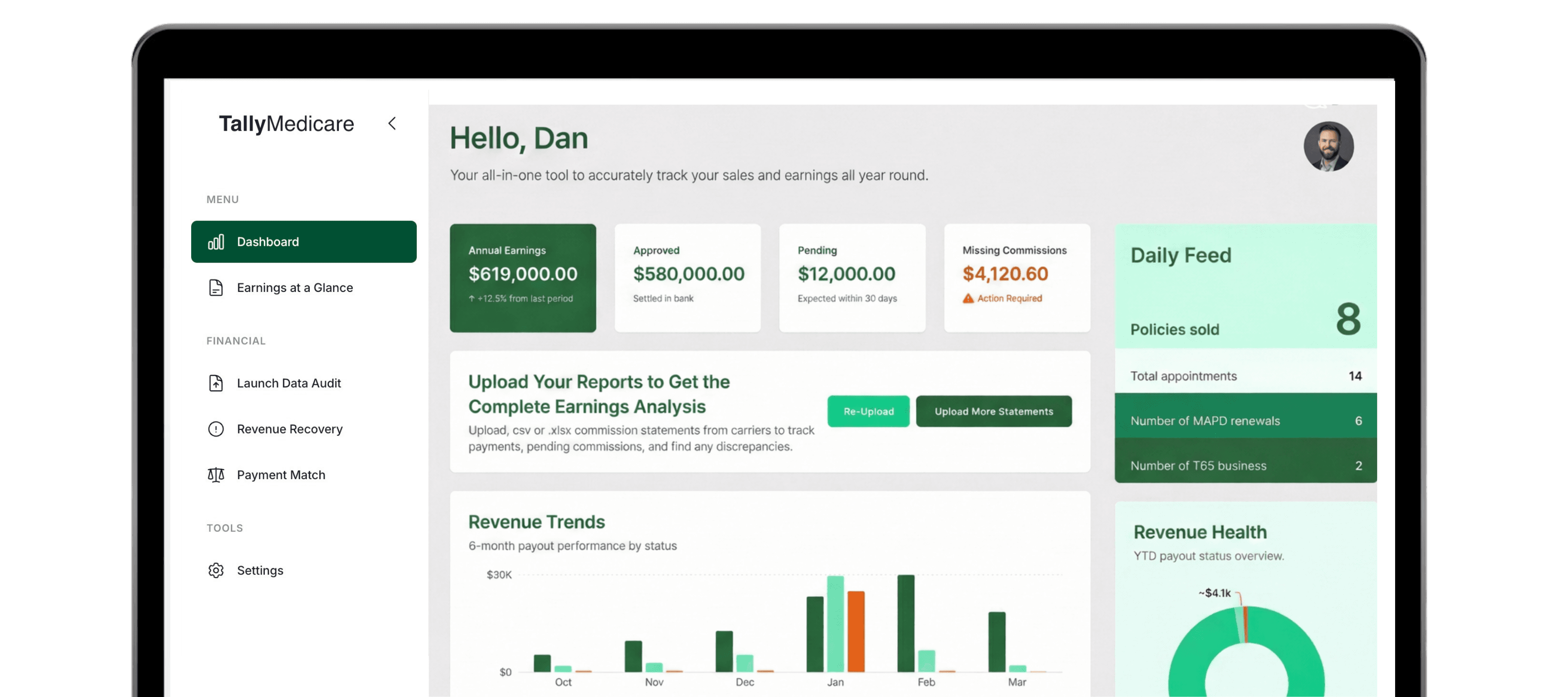 Tally dashboard overview